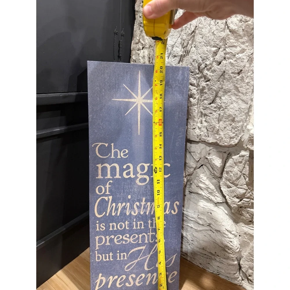 Hobby Lobby Blue Magic of Christmas His Presence Religious Canvas Wall Art Sign